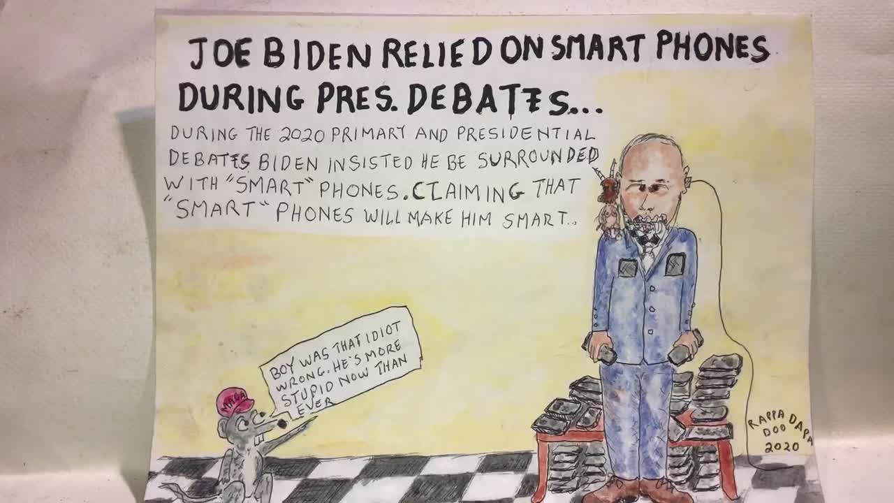 BIDEN RELIED ON SMART PHONES super patroitcartoonist