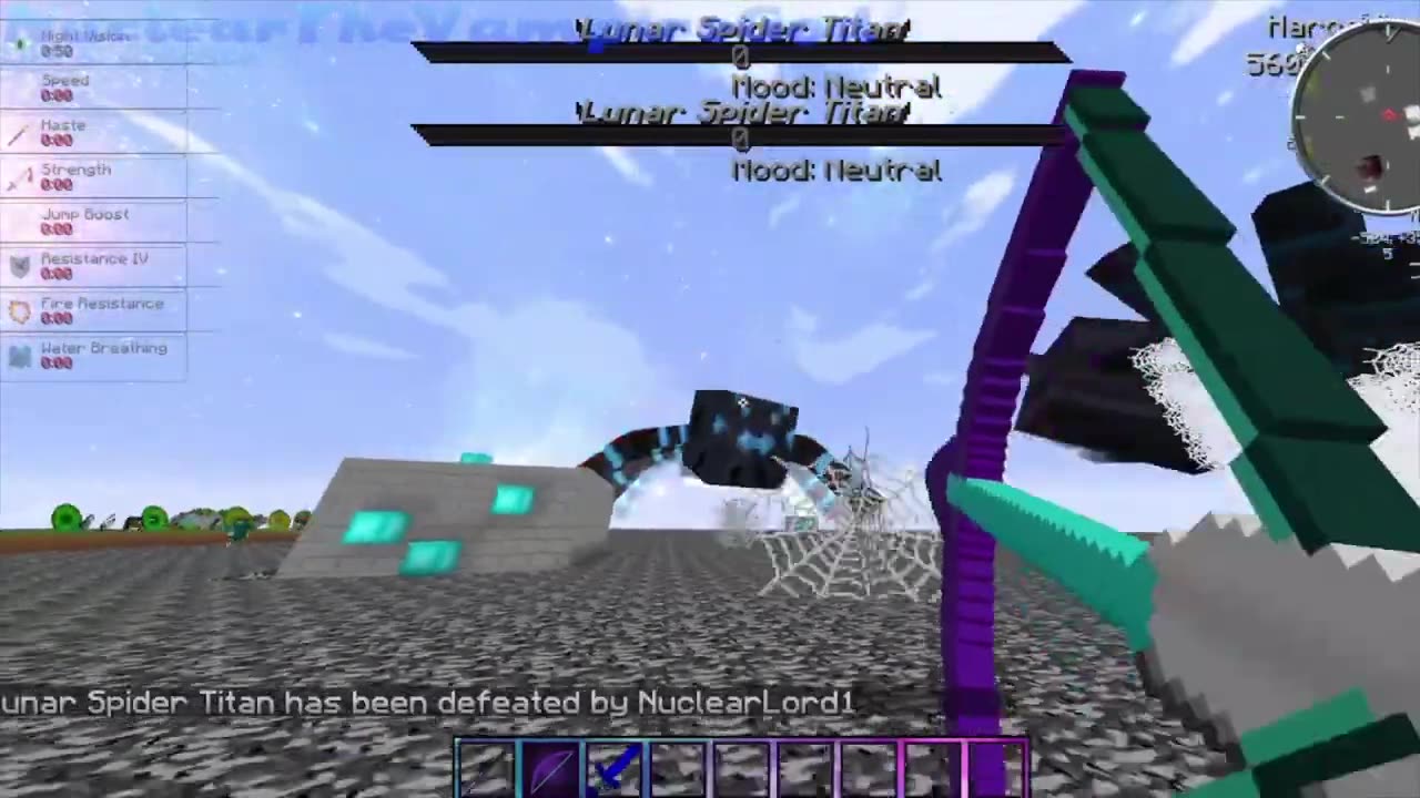 Minecraft Rulecraft Ep 2121 nuclear vs lunar spider titan and icy ender colossus