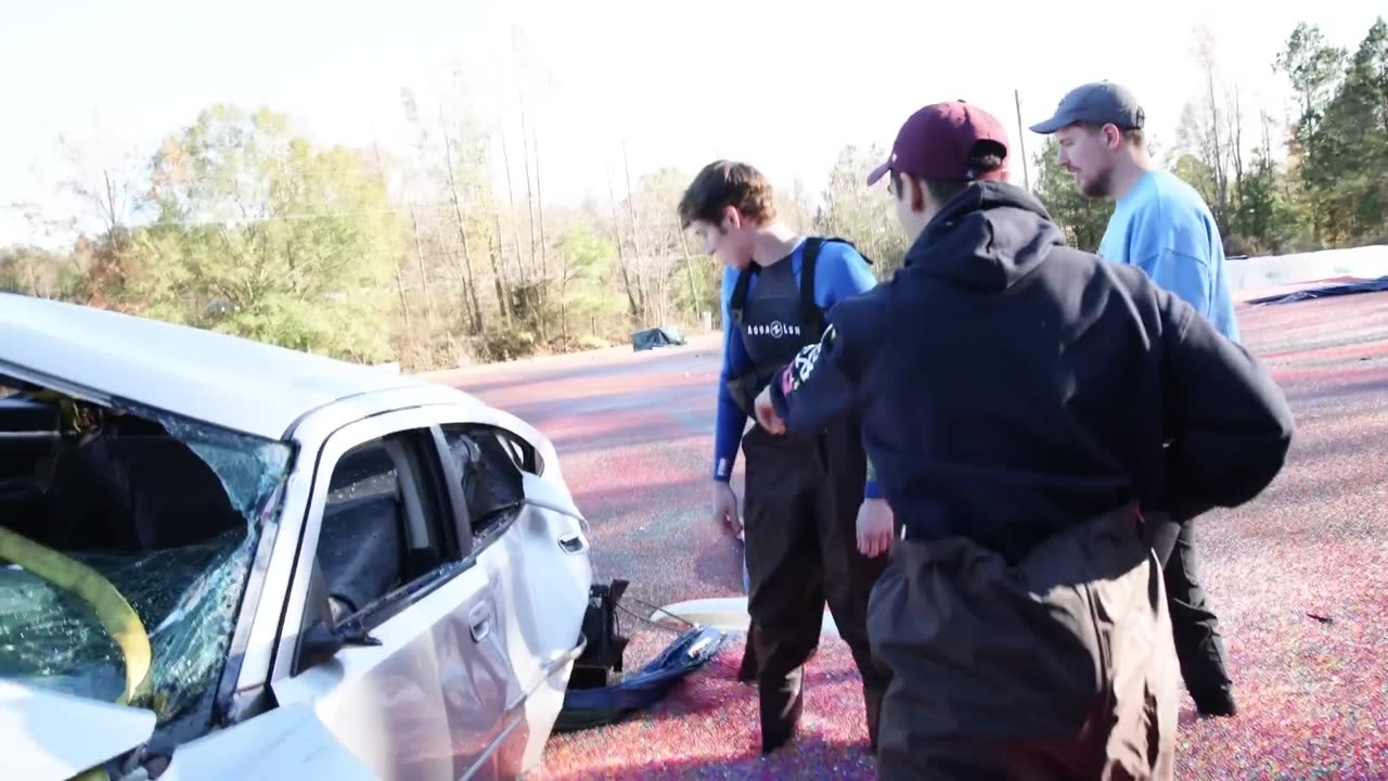 Hydraulic Press Vs Lamborghini from mrbeast