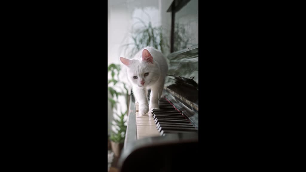 Cat playing lovely piano 2021.