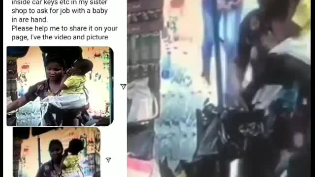 Nursing mum pretending to be in search of a job caught on camera stealing a bag in a shop