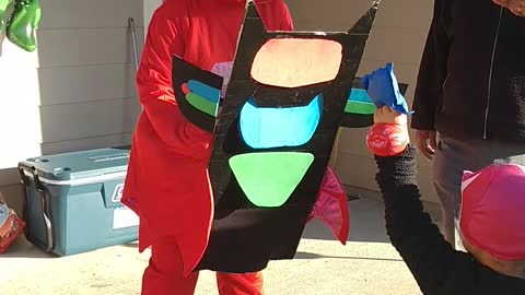 Bean bag target game at the tower during a birthday party in Tomball with owlette