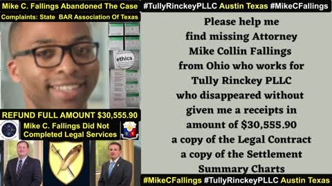 Tully Rinckey PLLC Travis County Austin Texas / Mike C. Fallings / Foxnews / OAN / Newsmax / Manila Bulletin / One News Pae / Supreme Court / State BAR Counsel / Matthew B. Tully / Greg T. Rinckey / Better Business Bureau / One News Page