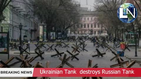 UKRAINIAN TANK DESTROYS RUSSIAN TANK
