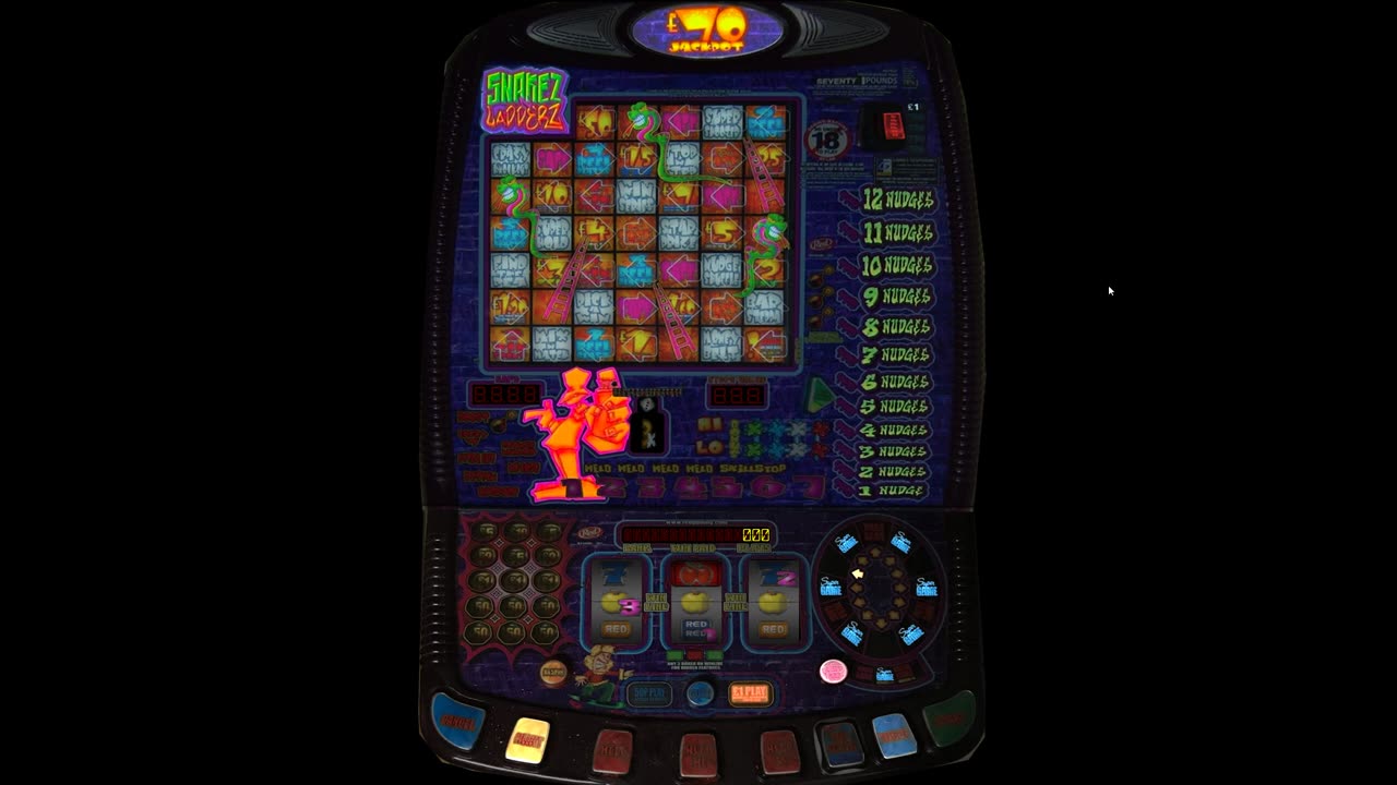 Snakez N Ladderz £70 Jackpot Red Gaming Fruit Machine Emulation
