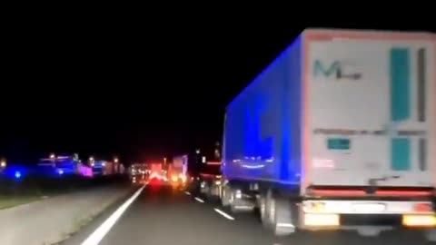 Italy Convoy of hundreds of truck drivers and farmers on their way to Rome