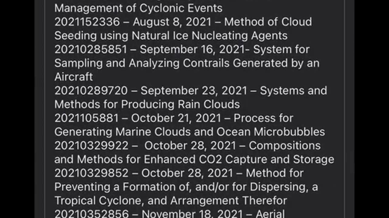 Genocide GeoEngineering Patents our Govs and world leaders are killing us