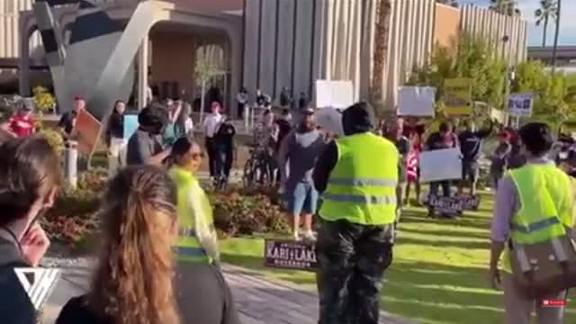 Rittenhouse protestors get yelled at