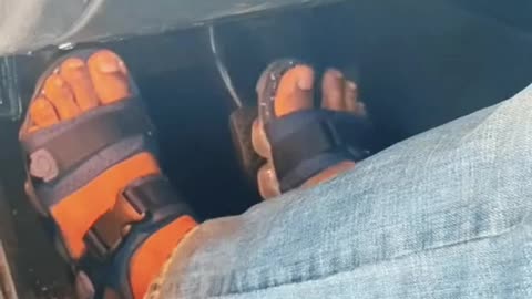 A few steps before the car starts