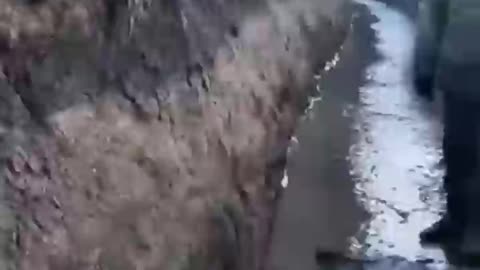 Frozen Mud-Filled Trenches
