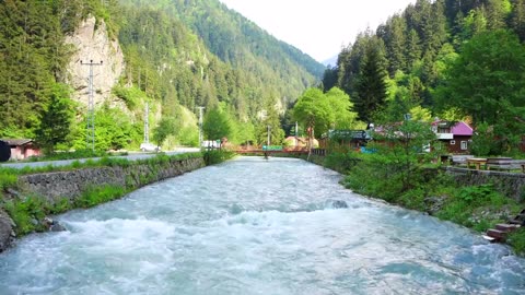 Island Nature Lake Waterfalls in full HD