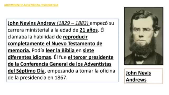 John Nevis Andrews En La Hora Del Pionero Adventista