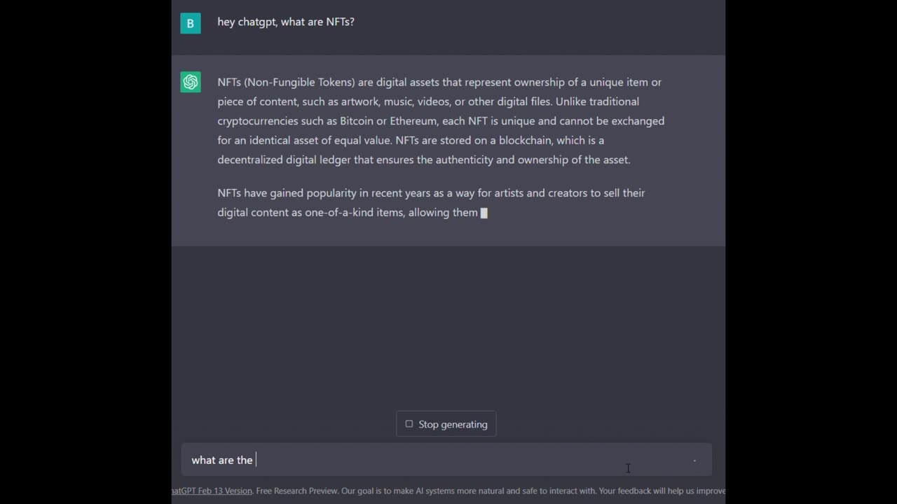 ChatGPTsays about NFTs and the best NFTs.