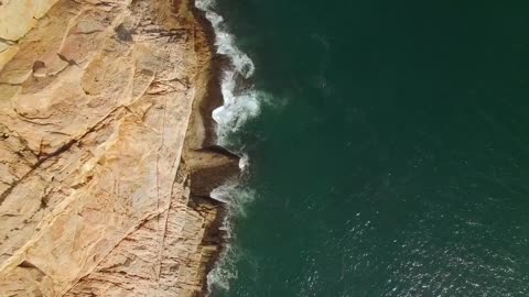 Sea waves & beach drone video [4K]