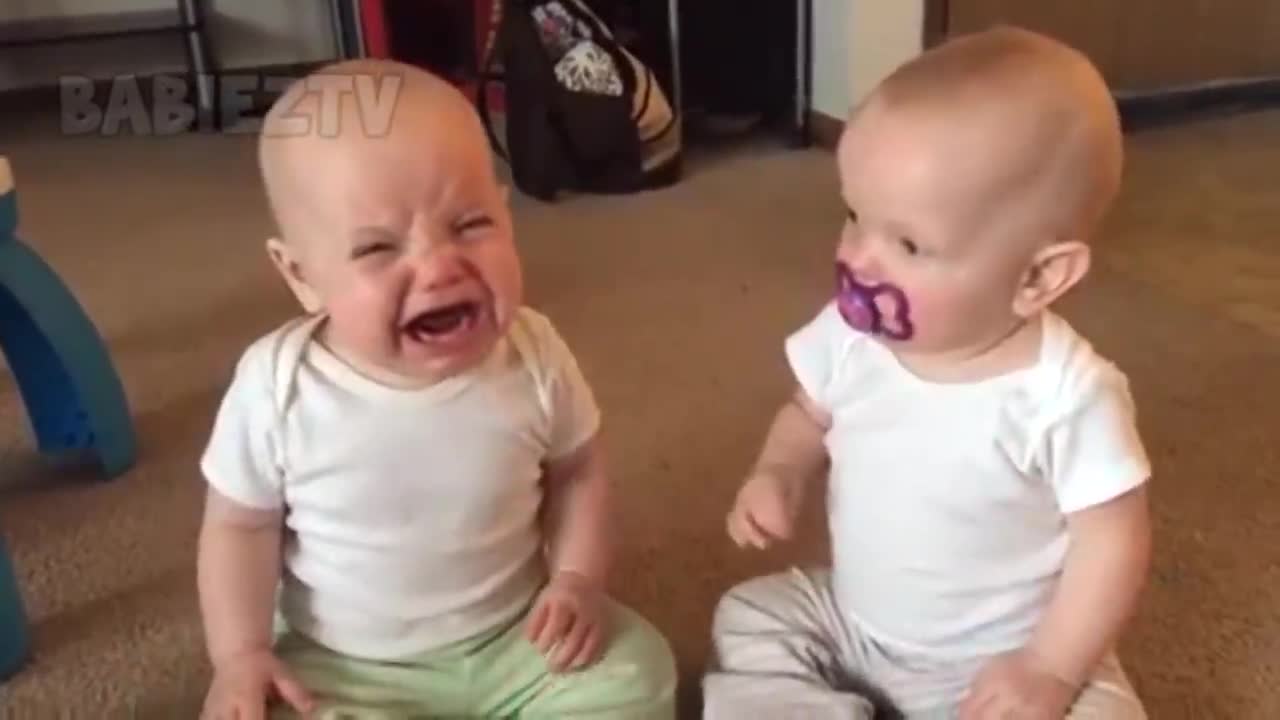 Funniest TWIN Baby Girls Fighting Over Pacifier