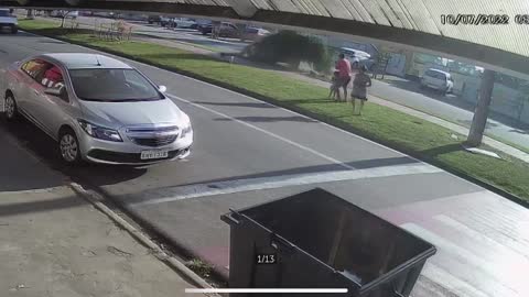 Father Saves Child From Out of Control Car