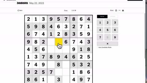 Sudoku 2023-05-22 easy