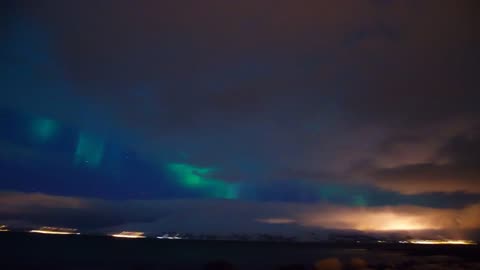 Aurora behind clouds