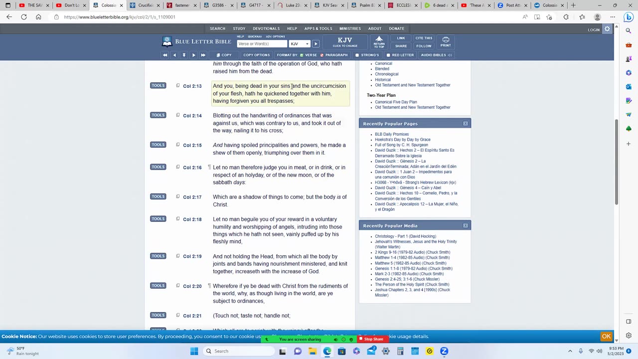 Our lord was nailed to a wooden tee (not hung from a tree by a rope) plus terrible weather events
