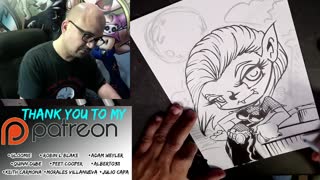 Friday Live Drawing Stream! Drawing Vampire "Panda" and "Petscop"