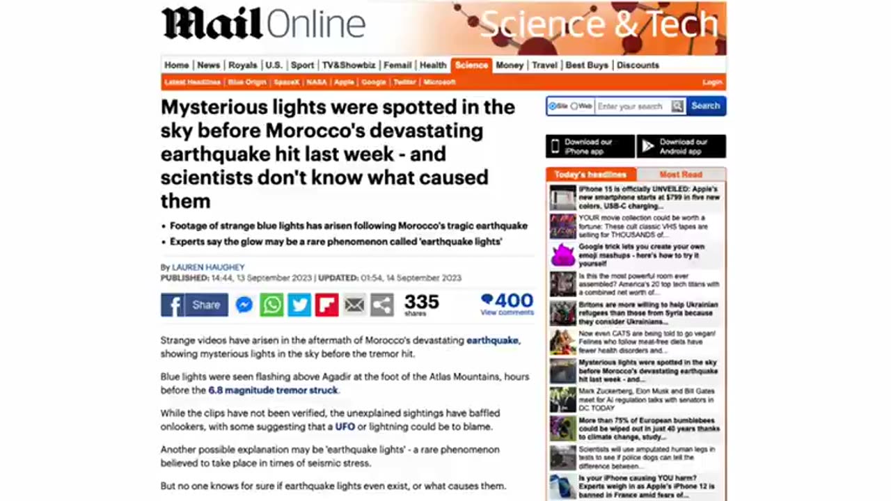 Lights Seen Before Or During An Earthquake - UK Column News