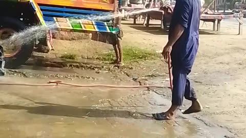 Man in hard working