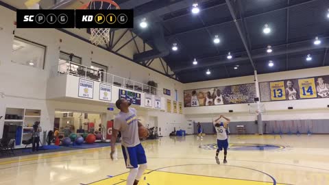 Steph Curry, Kevin Durant Play Epic Game of P-I-G