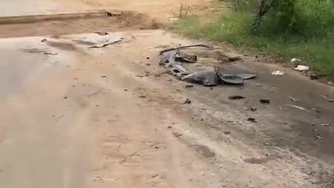 At the scene of the accident, there was no warning about the damaged road.