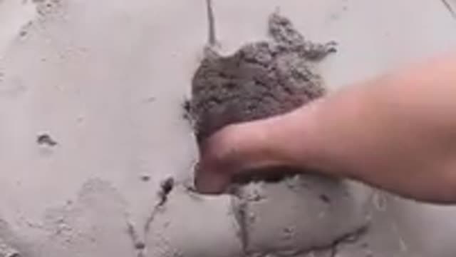 Oddly satisfying ASMR short cement mix carve