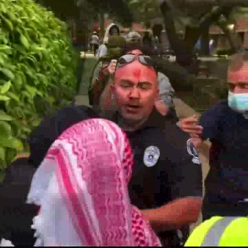 Bloody strike on Police Officer with cellphone at UCLA.