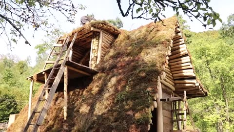 Renovation of old wooden house. house on the hill