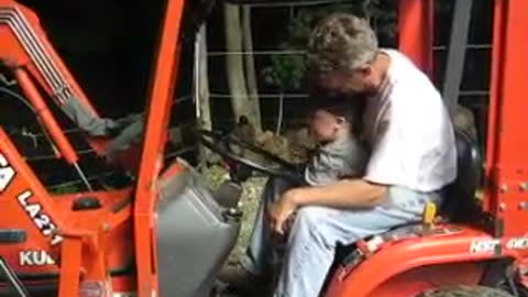 2007 Daniel getting trained to drive the B7300