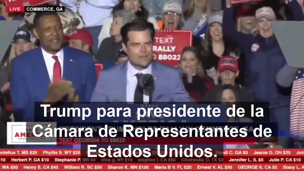 Matt Gaetz at Trump Rally 3-26-22 With Spanish Subtitles