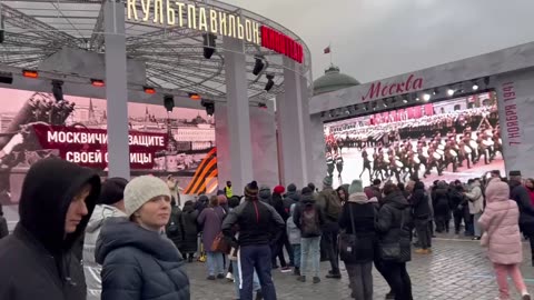 Moscow today. World war 2 exhibition. Reminder that Russia