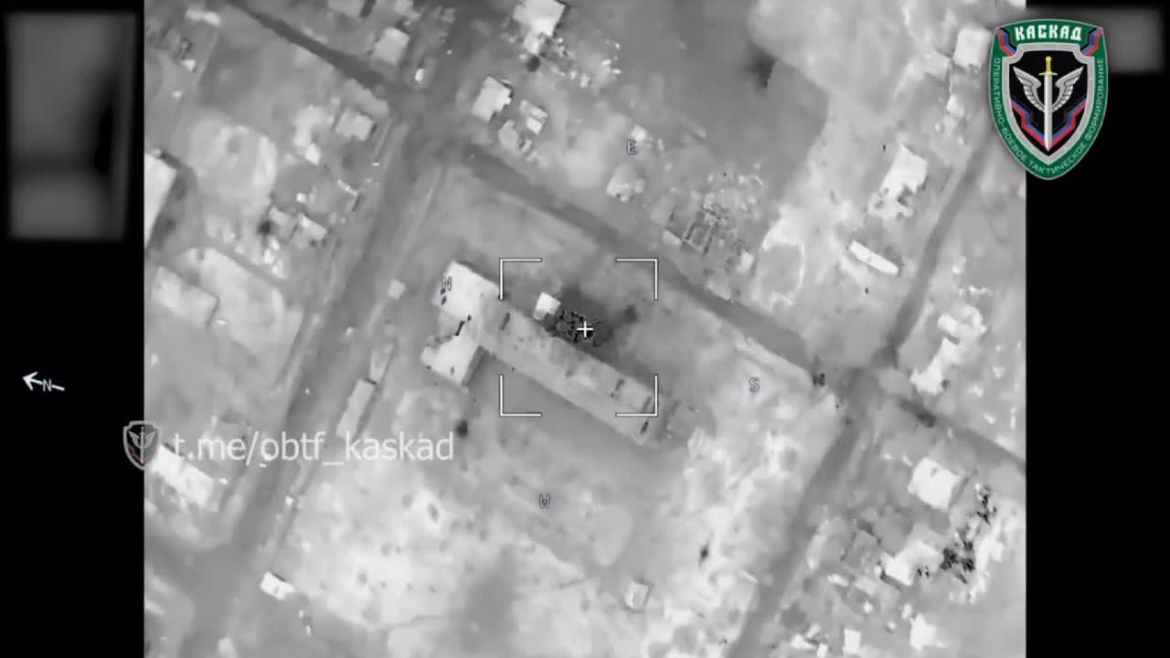 The shelling of a building with V.S.U. soldiers in Pavlovka.