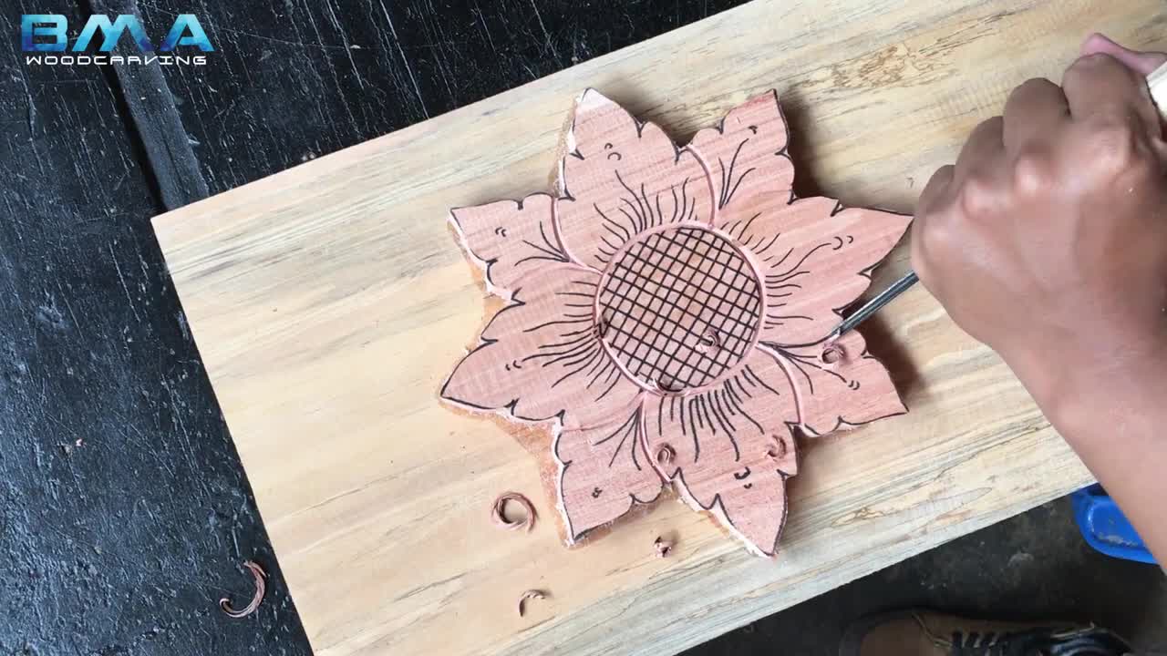 simple flower carving tutorial