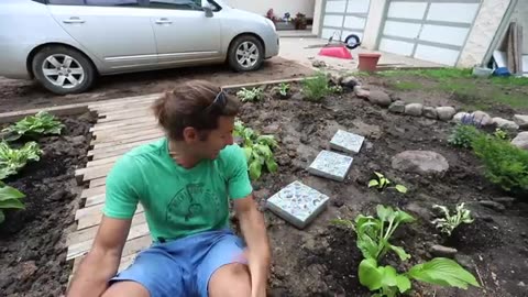 Homemade Styrofoam and cement mini water fountain waterfall