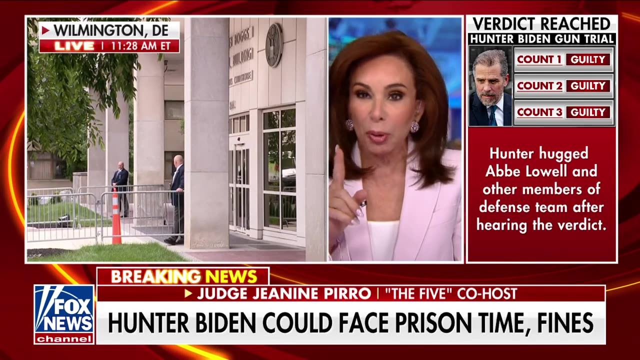 Judge Pirro lays out why Hunter Biden could get jail time