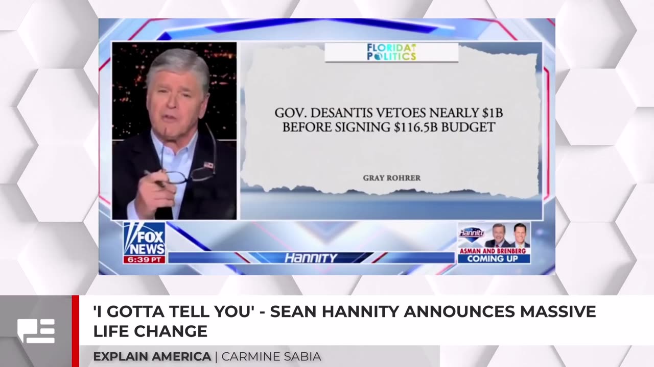 'I Gotta Tell You' - Sean Hannity Announces Massive Life Change.