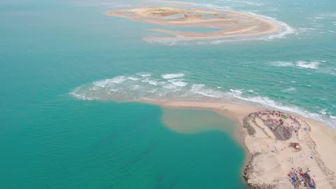 RAW 4K UHD free to use video download link in description - Dhanushkodi ocean drone view