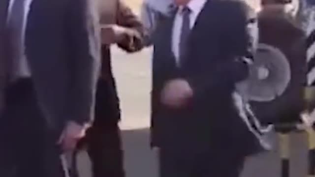 The leaders were welcomed off the plane