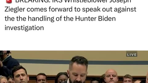 IRS Whistleblower Joseph Ziegler speak out against the handling of the Hunter Biden investigation