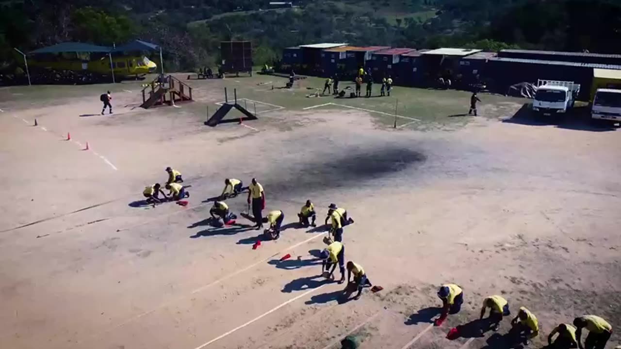 SA firefighters undergo intensive training at the Kishugu Training Academy before flying to Canada