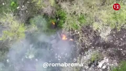 This time, drone strikes the area where Russians were storing ammunition in the forest