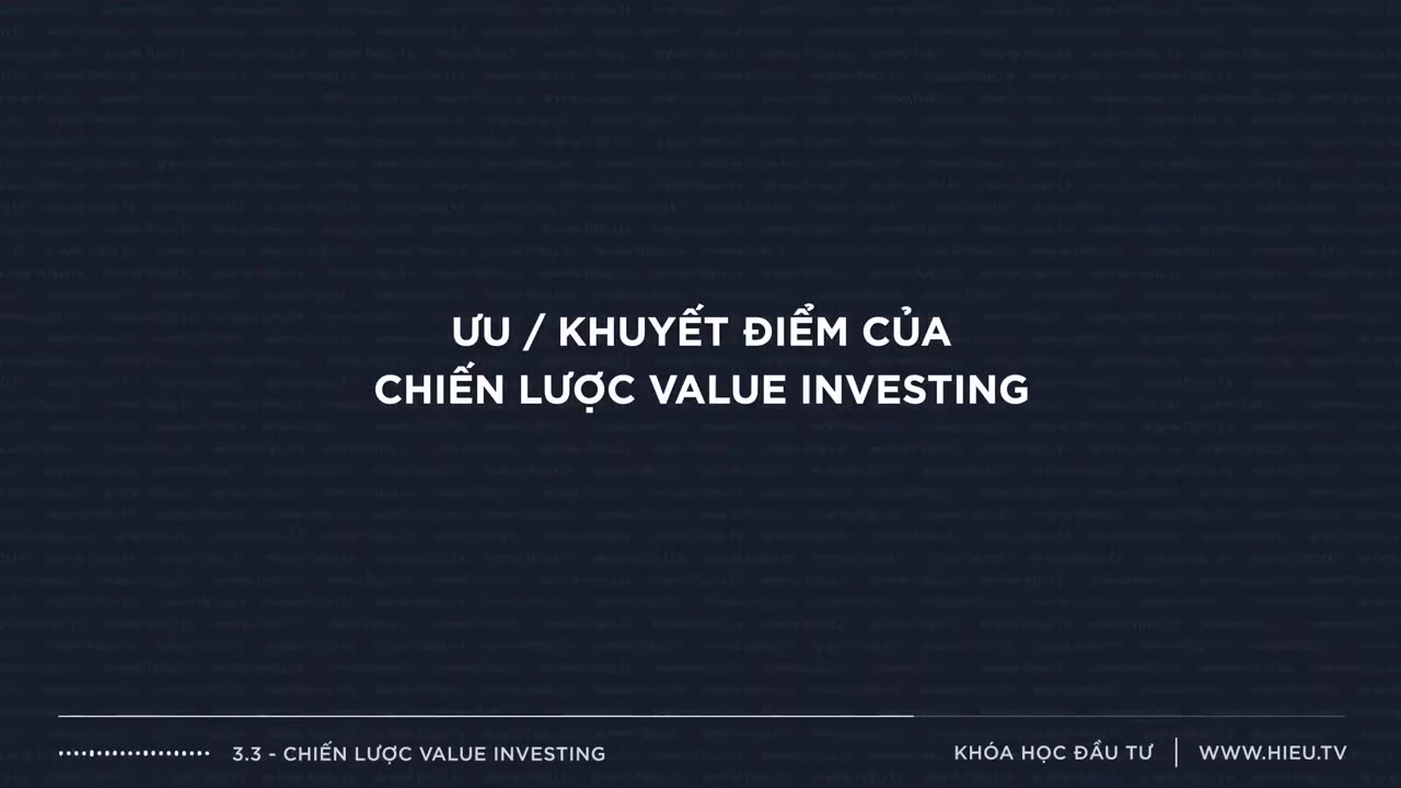 Bài 3.3 Chiến Lược Value Investing