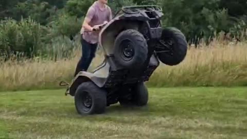 Crazy friend doing wheely