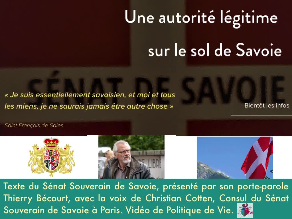 Déclaration du Sénat Souverain de Savoie à la République Française