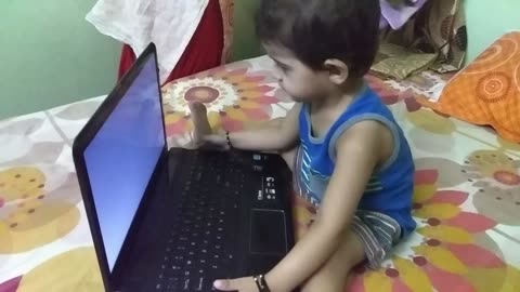 cute princess using laptop