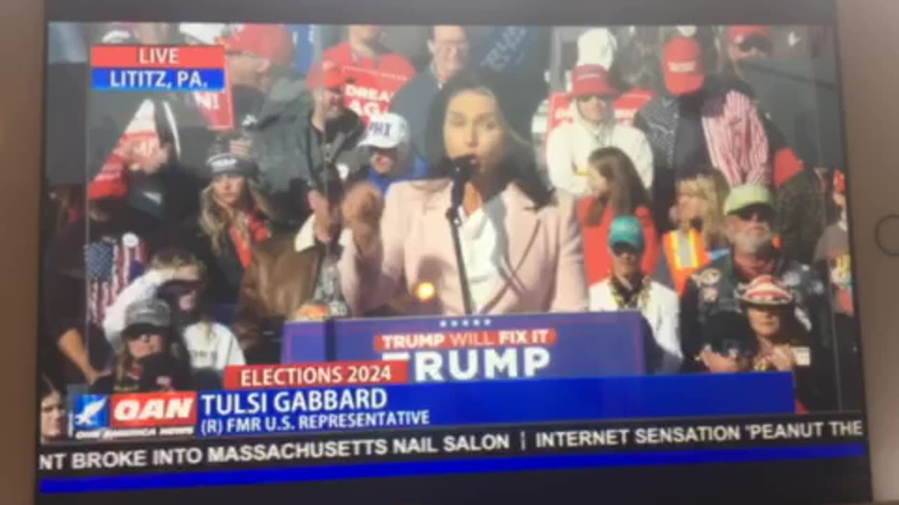 🦅 OAN rally Lititz 10:00 am speakers Tulsi Gabbord & governor Sarah Sanders Huckabee