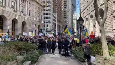 Podpora pluku Azov na demonstraci v USA